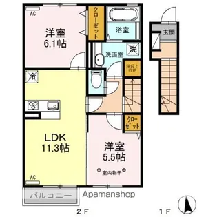 コートヤードE【2階】の間取り